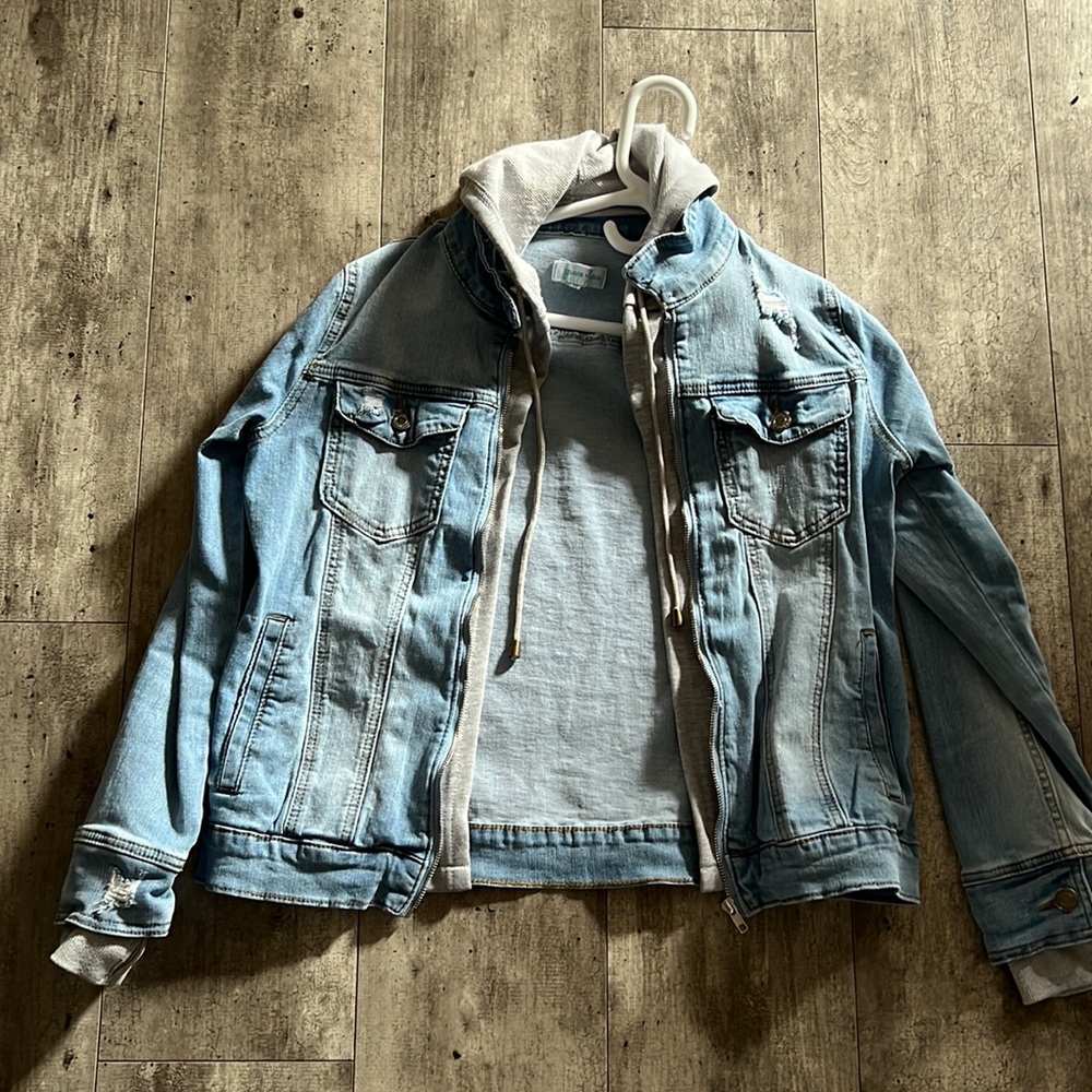 Grace and Lace Jean jacket with hood